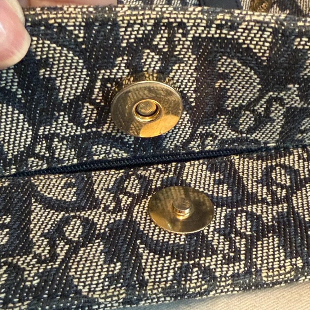 Dior • Diorissimo Trotter Canvas Tote in Navy/Navy Leather
